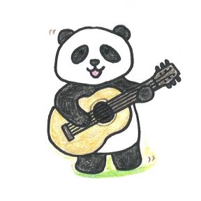「ギターを弾くパンダ」