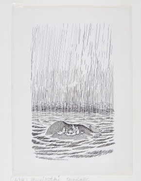 トーベ・ヤンソン 《「ムーミンパパ海へいく」挿絵》 1965年 インク・紙 ムーミン美術館
