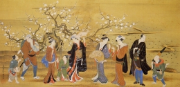 Utagawa Toyoharu  Enjoying the Plum Blossoms  around the Kansei period