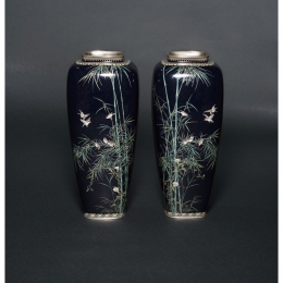 ANDO Jubei《Cloisonné Vase with Bamboo and Sparrow》 / The National Museum of Modern Art, Kyoto