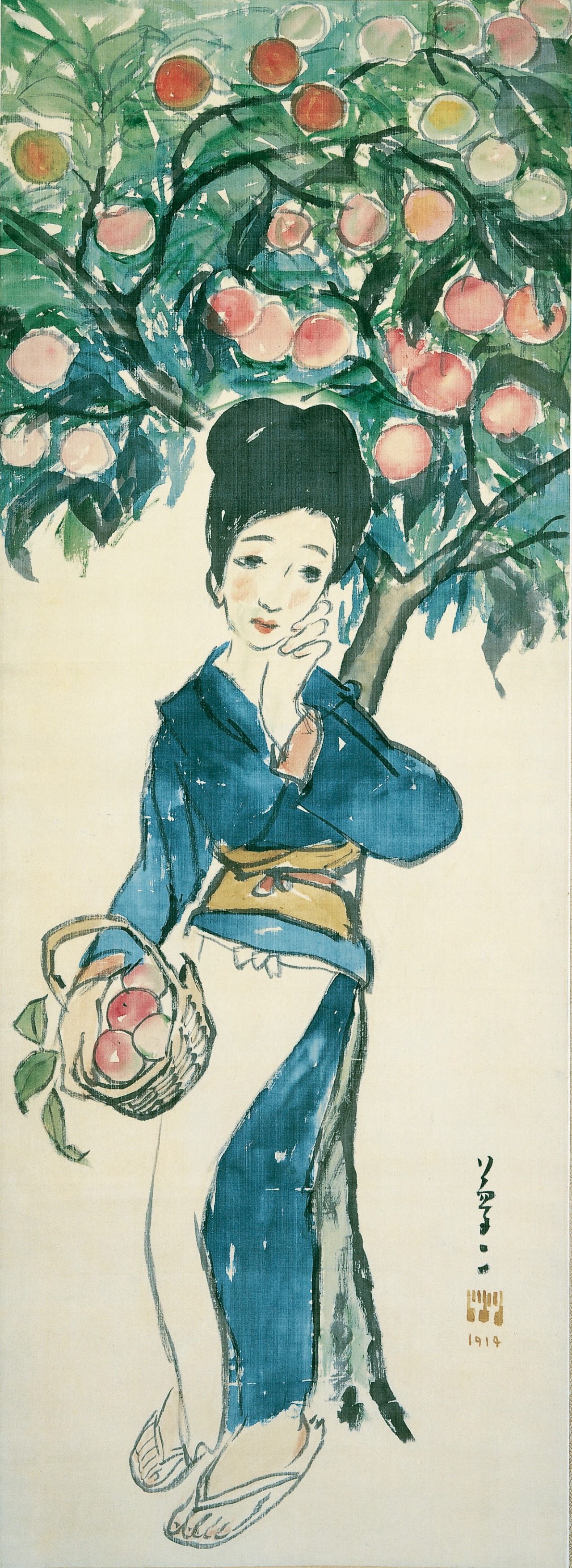 竹久夢二《林檎》1914（大正3）年　夢二郷土美術館蔵