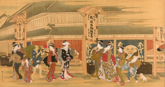 歌川豊春 布袋屋店先 江戸時代後期 個人蔵