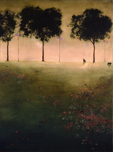 糸園和三郎《犬のいる風景》1941年 大分県立美術館