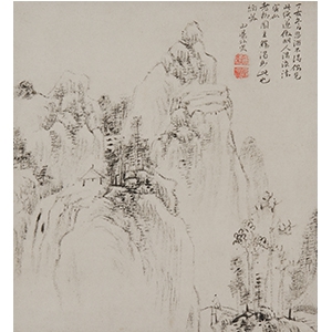 12. 頼山陽《渇染山水図》1827年