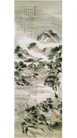 13.	田能村竹田《風雨渡溪図》1827年