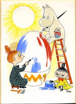 トーベ・ヤンソン 《イースター カード原画》 1950年代 グワッシュ、インク・紙 ムーミンキャラクターズ社