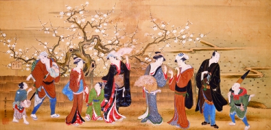 UTAGAWA Toyoharu, Plum Blossom Viewers, 1781-1801, Oita Prefectural Art Museum